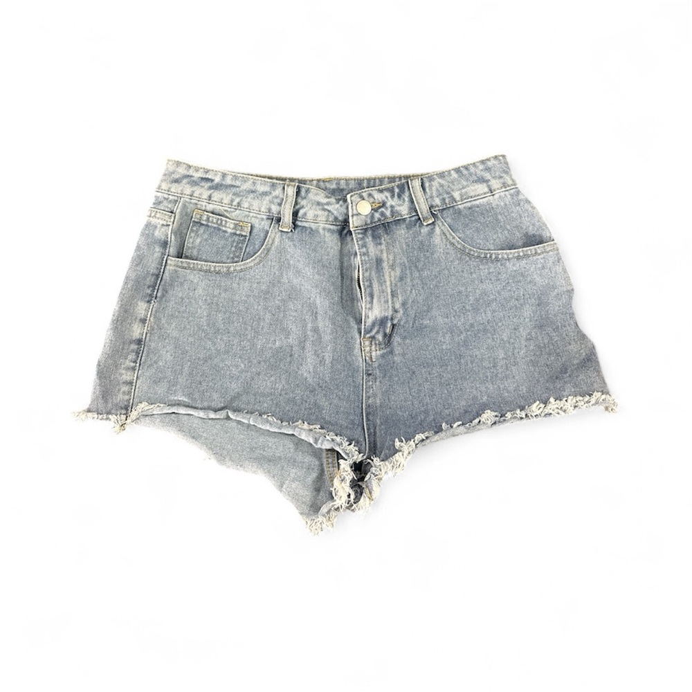 SHEIN Denim Frayed Hem Jean Shorts